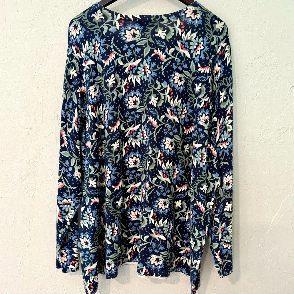 CJ Banks-Women’s Plus Navy Olive Floral Pattern-Button Down Sweater-Size 3X-NWT - Picture 4 of 8